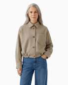 Oui Jacket in Taupe front view