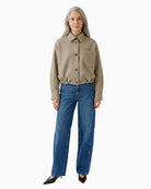 Oui Jacket in Taupe styled view