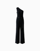 Oui Jumpsuit in black one-shoulder detail