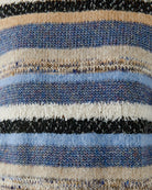 Oui Knit Sweater in Beige/Blue knit texture detail