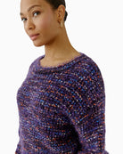 Oui Knit Sweater in Black/Violet side view