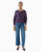 Oui Knit Sweater in Black/Violet styled view