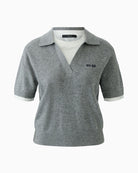 Oui Knit Sweater in Grey front view