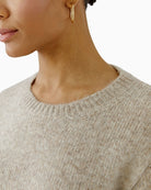 Oui Knit Sweater in Light Beige neckline detail