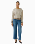 Oui Knit Sweater in Light Beige styled view