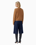 Oui Knitted Sweater in Brown back view