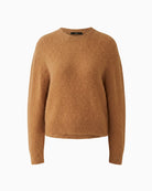 Oui Knitted Sweater in Brown fabric texture