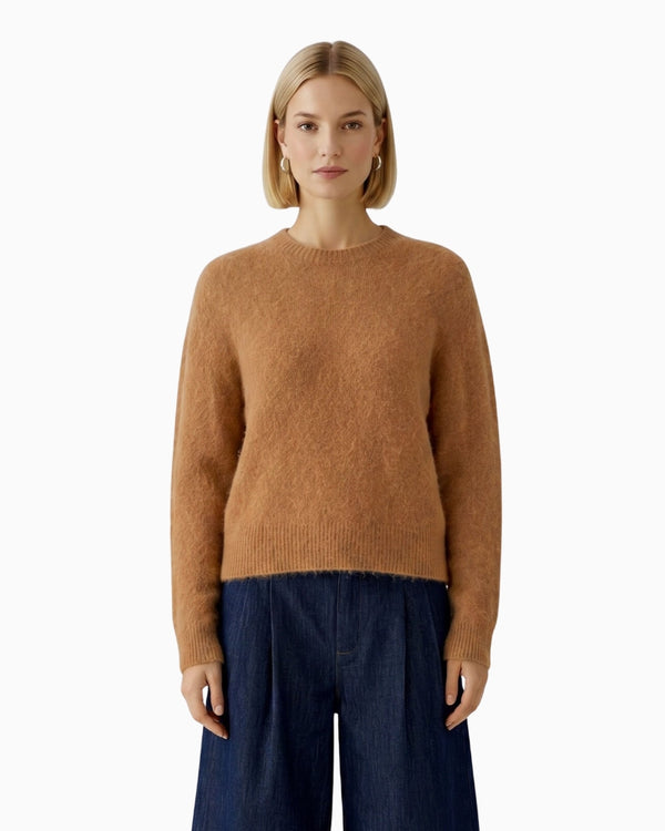 Oui Knitted Sweater in Brown