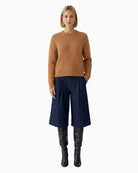 Oui Knitted Sweater in Brown styled view