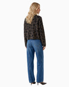 Oui Knitted Sweater in Dark Brown back view