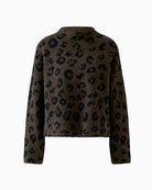 Oui Knitted Sweater in Dark Brown fabric texture