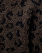 Oui Knitted Sweater in Dark Brown knit detail