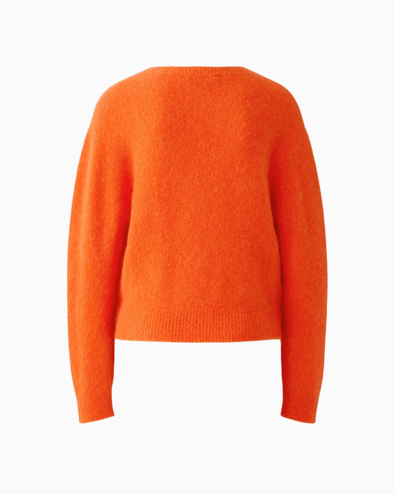 Oui Knitted Sweater in Orange back knit view