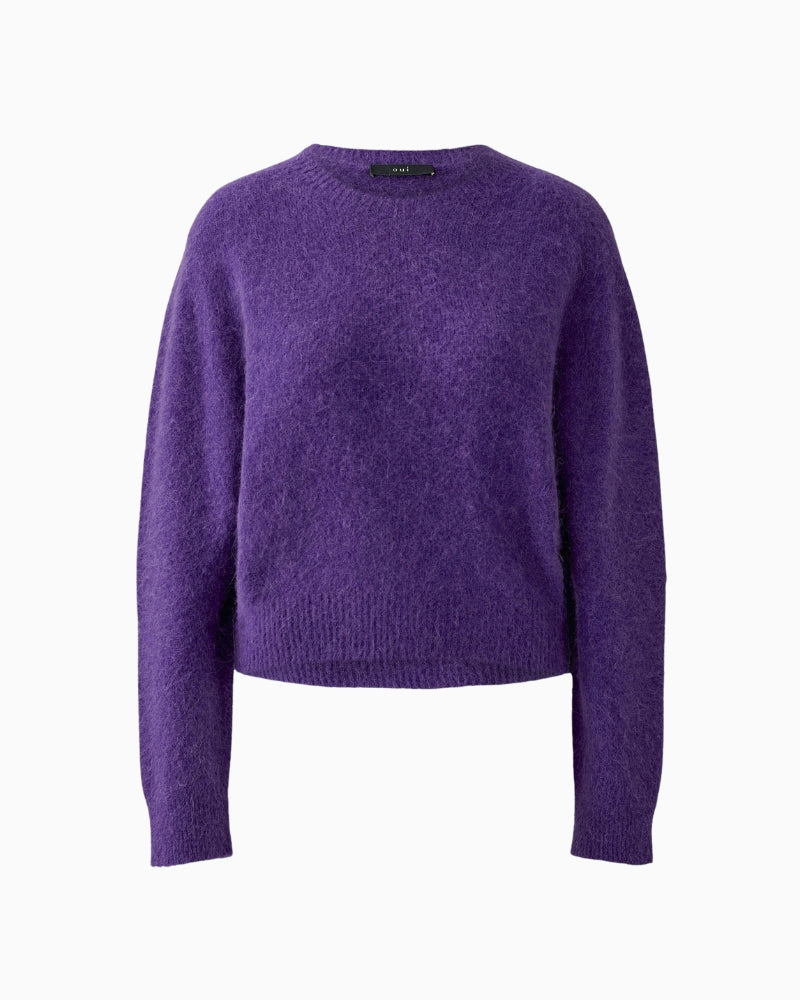 Oui Knitted Sweater in Violet fabric texture