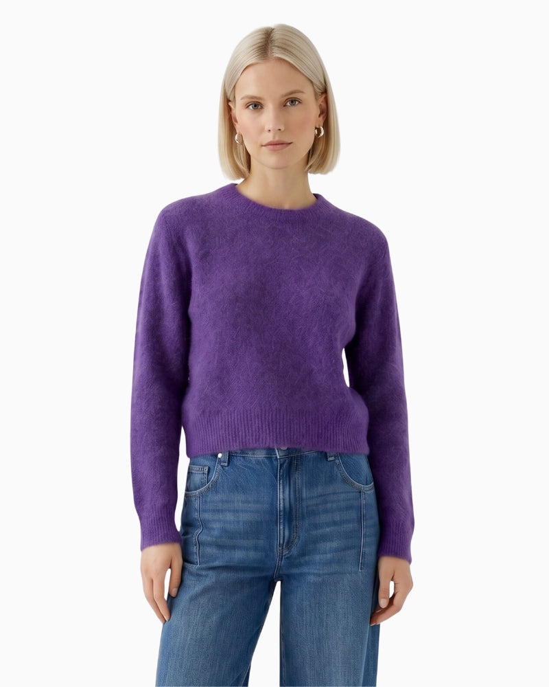 Oui Knitted Sweater in Violet front view