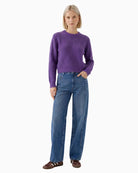 Oui Knitted Sweater in Violet styled view