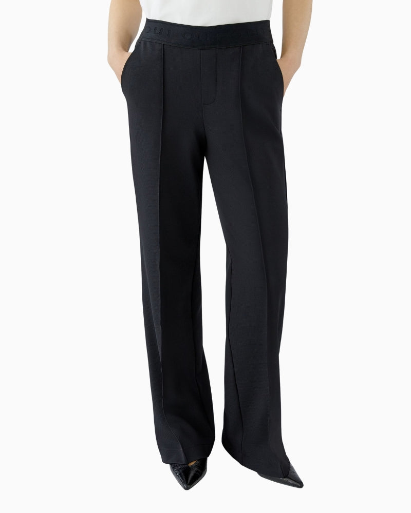 Oui LACY Pants in black front view