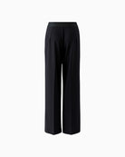 Oui LACY Pants in black full-length back view