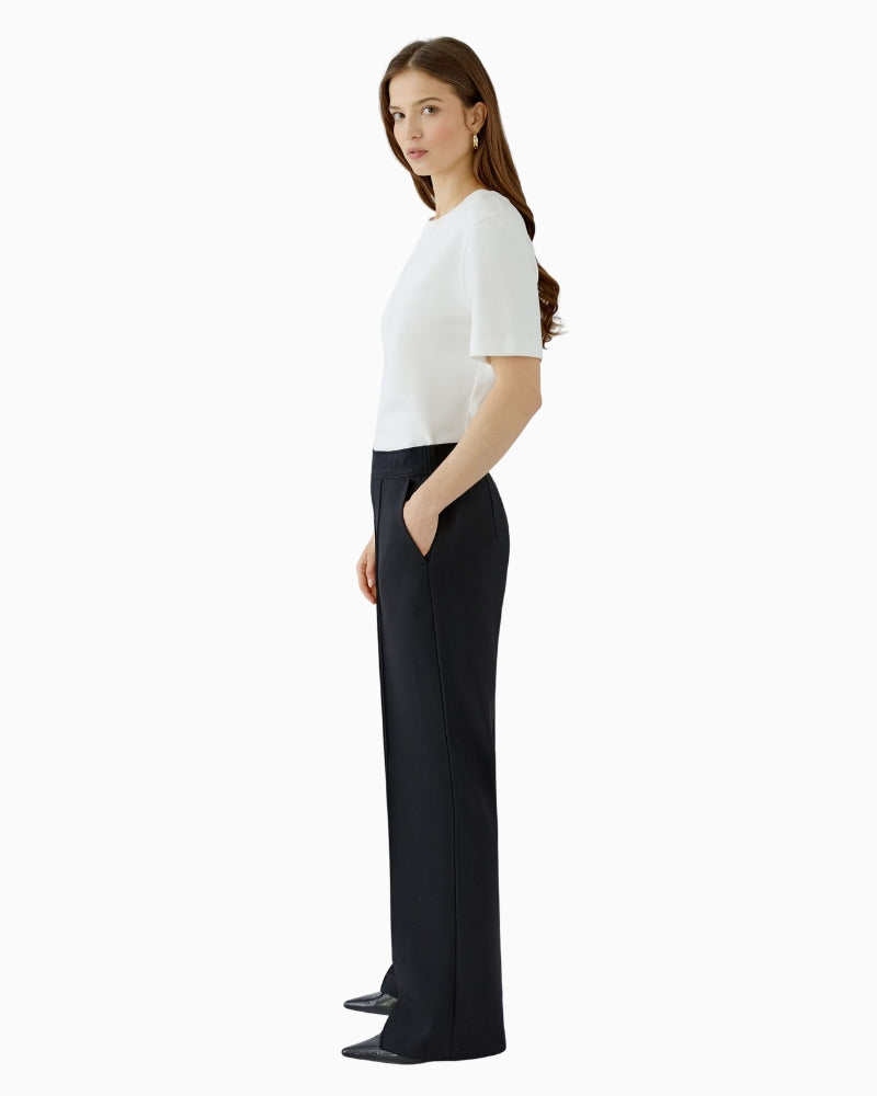 Oui LACY Pants in black side view