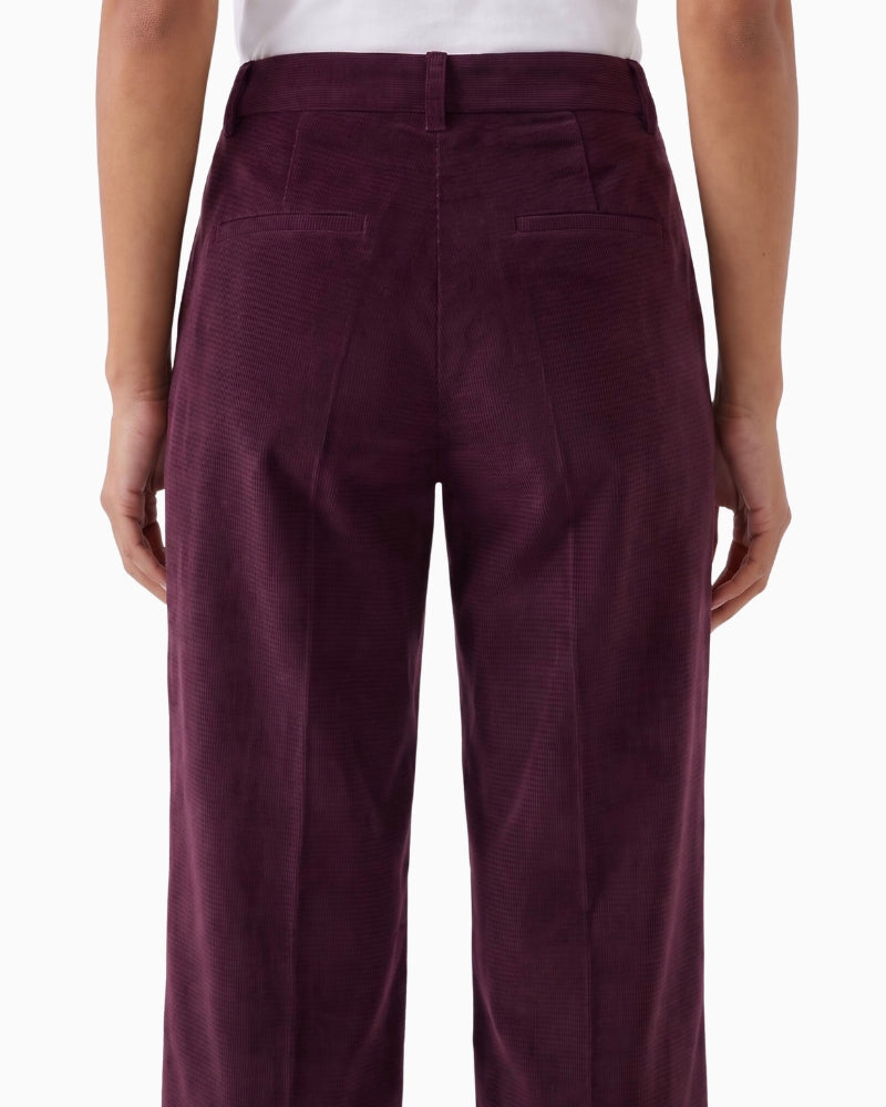 Oui Lacy Trousers in Berry back detail