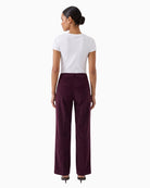 Oui Lacy Trousers in Berry back view