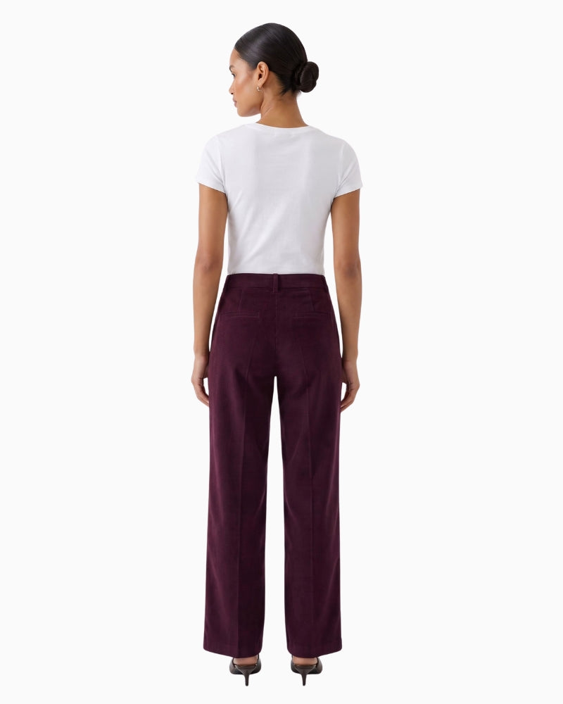 Oui Lacy Trousers in Berry back view