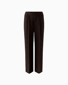 Oui Lacy Trousers in Chocolate Torte brown fabric detail