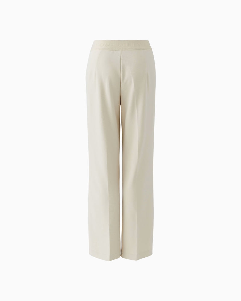 Oui Lacy Trousers in Offwhite back view