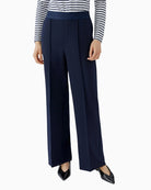 Oui Lacy Trousers in navy front view