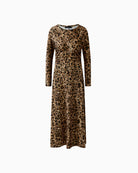 Flat lay front view of Oui Leo Maxi Dress in Leopard colour