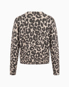 Oui Leopard Print Jumper in Taupe back view