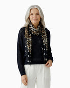 Oui Leopard Scarf in Leopard print close-up detail