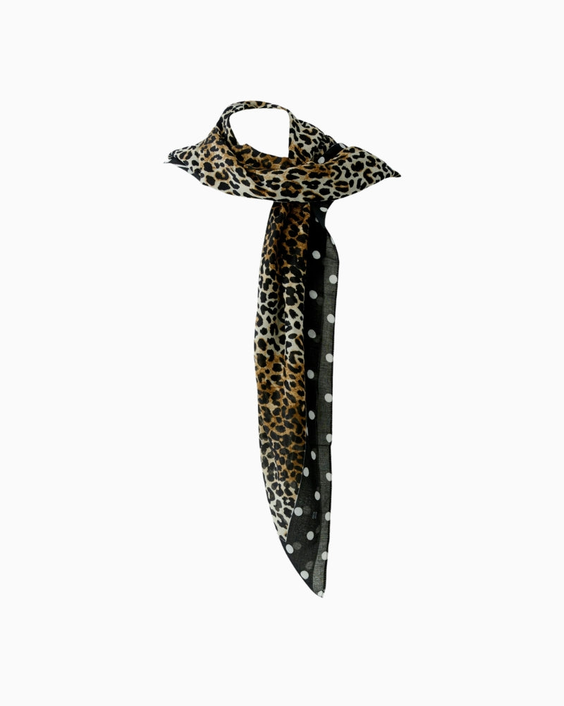 Oui Leopard Scarf in Leopard print draped view