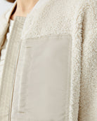 Interior lining and construction detail of blouson