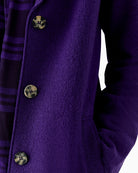 Oui Mayson Boiled Wool Coat in Violet button details