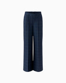 Oui Mid Rise Trousers in navy front view