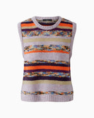Oui Multi Stripe Vest in Multi stripe knit detail