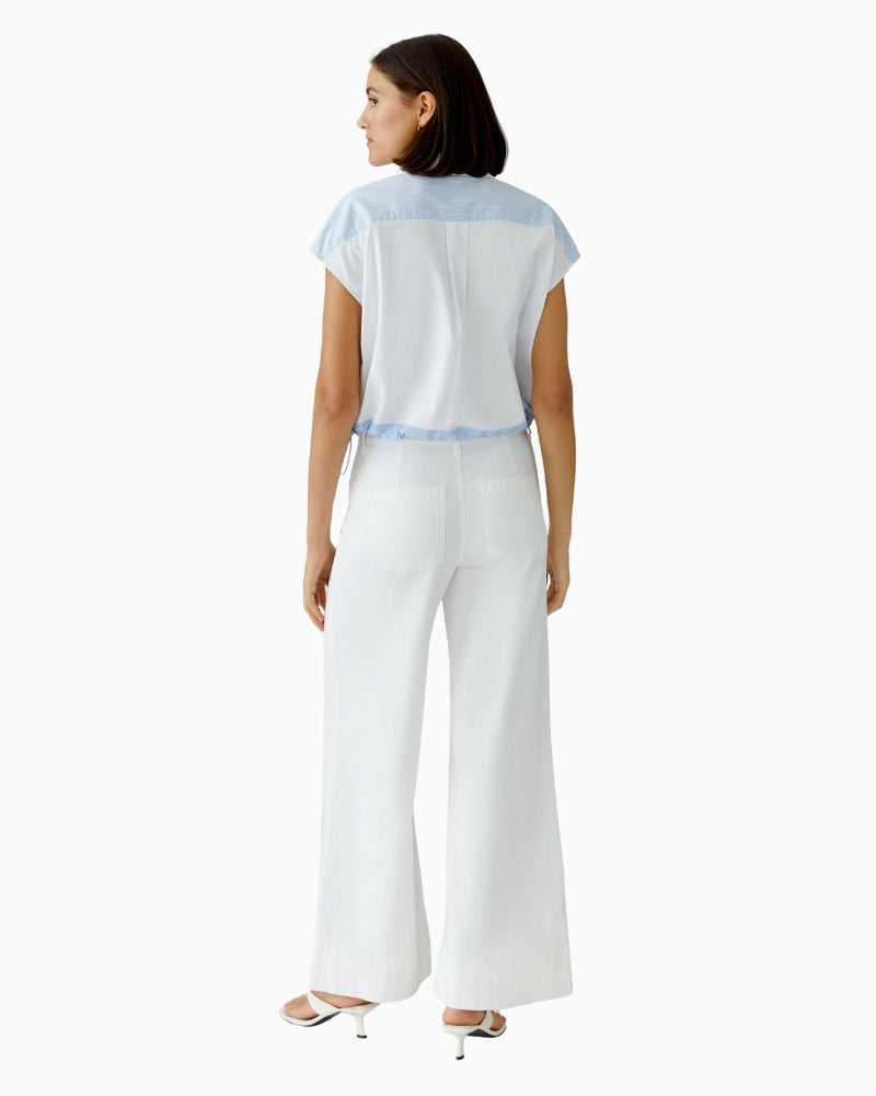 Oui Patch blouse in light blue back view