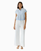 Oui Patch blouse in light blue panel detail