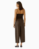 Oui Pleat Front Trousers in dark brown back view
