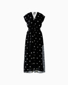 Oui Polka Maxi Dress in Black all-over dot print detail