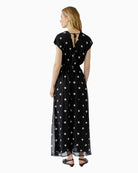 Oui Polka Maxi Dress in Black back view