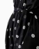 Oui Polka Maxi Dress in Black waistband and belt detail