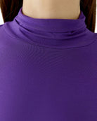 Oui Polo Neck Top in Violet polo neck detail
