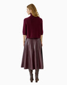 Oui Poloneck Pullover in Berry back view