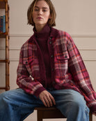 Oui Poloneck Pullover in Berry styled