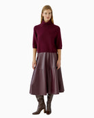 Oui Poloneck Pullover in Berry styled view