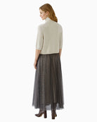 Oui Poloneck Pullover in light beige back view