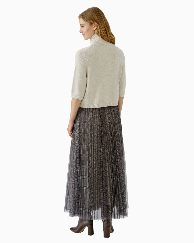 Oui Poloneck Pullover in light beige back view