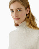 Oui Poloneck Pullover in light beige high collar detail
